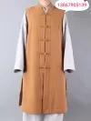 Golden Qilin A Monk's Short Jacket without leg bindings, made of woolen fabric, warm small jacket for spring, autumn and winter, men's small jacket, monk's uniform for all four seasons 52 Item Picture